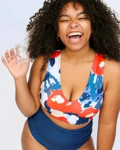 Nani Swimwear Brushed Floral Switch V Crop 14 Nani Swimwear Brushed Floral Switch V Crop