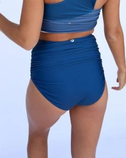 Nani Swimwear Recycled Navy Ruched High Rise Bottom