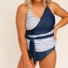 Nani Swimwear Pinstripe Wrap Tie Tankini