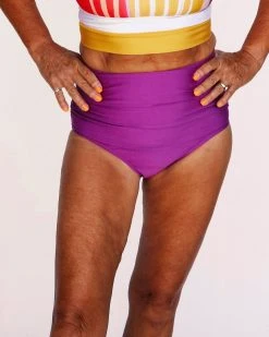 Nani Swimwear Plum Ruched High Rise Bottom