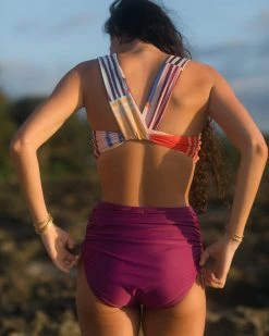 Nani Swimwear Plum Ruched High Rise Bottom