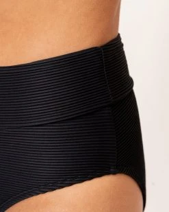 Nani Swimwear Textured Black Mid Rise Bottom