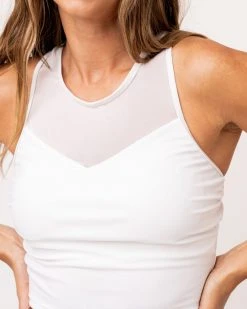 Nani Swimwear White Mesh Racerback Crop 15 Nani Swimwear White Mesh Racerback Crop