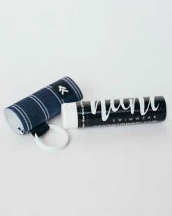Nani Swimwear Navy Stipe Lip Balm Holder Accessories