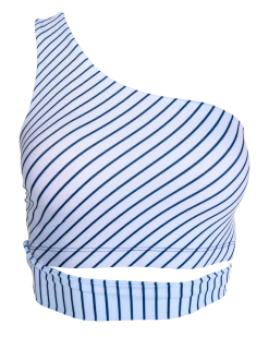 Nani Swimwear Pinstripe One Shoulder Crop