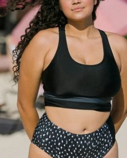 Nani Swimwear Black Cut Back Crop