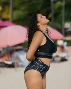 Nani Swimwear Black Cut Back Crop