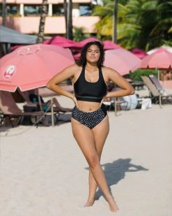 Nani Swimwear Black Cut Back Crop