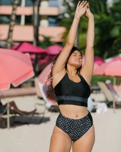 Nani Swimwear Black Cut Back Crop