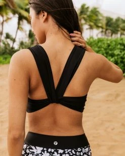 Nani Swimwear Black Switch V Crop