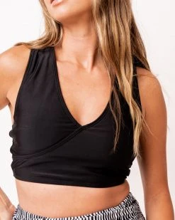 Nani Swimwear Black Switch V Crop