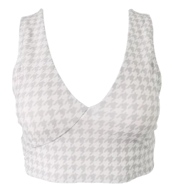 Nani Swimwear Gray Houndstooth Switch V Crop