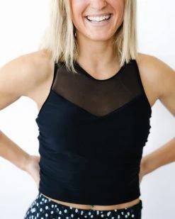 Nani Swimwear Black Mesh Racerback Crop