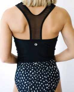 Nani Swimwear Black Mesh Racerback Crop