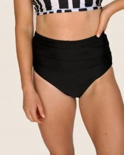 Nani Swimwear Black Ruched High Rise Bottom