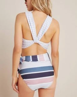 Nani Swimwear Gray Houndstooth Switch V Crop